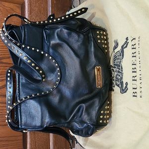 Burberry Lambskin Bridle Studs Small Canterbury Tote Black